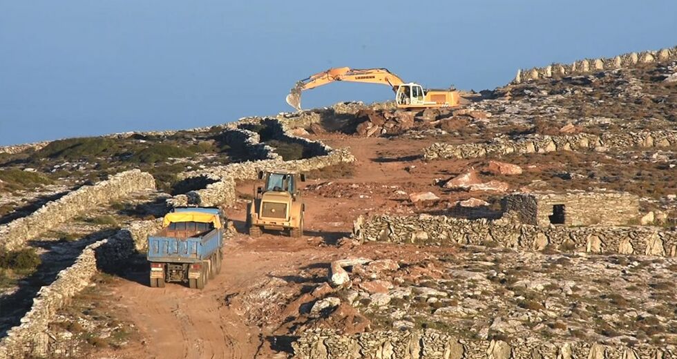 «Στοπ» στον αιολικό σταθμό στο Φραγκάκι της Ανδρου