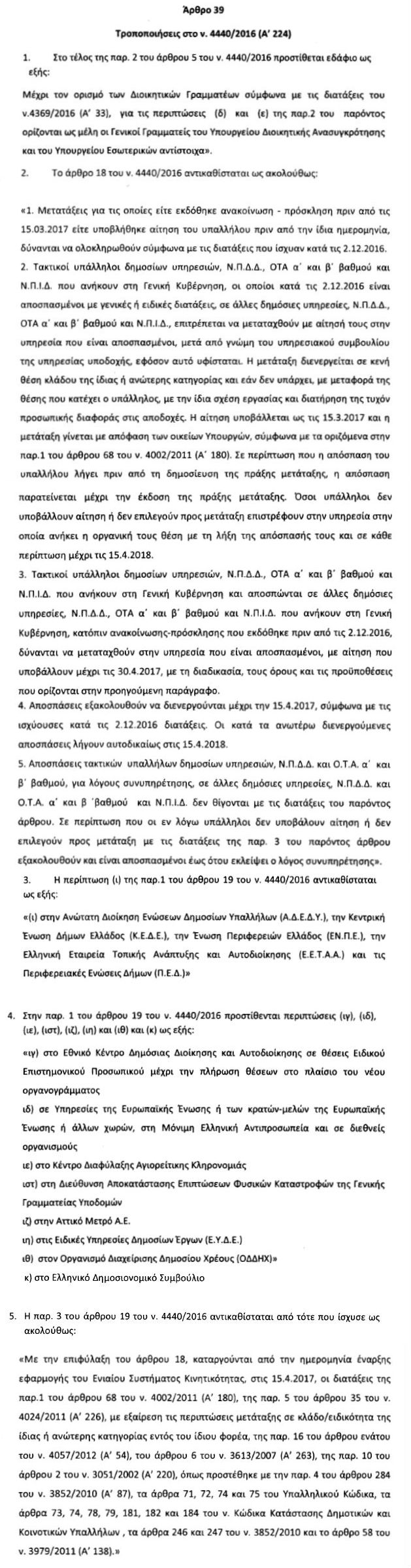 Δημόσιο: Μετατάξεις με μια αίτηση (προθεσμίες)
