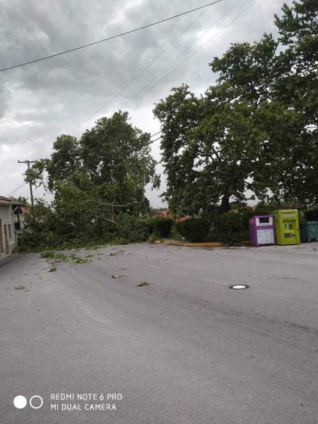 «Σάρωσε» το Βελβεντό η κακοκαιρία – Χωρίς ρεύμα η πόλη