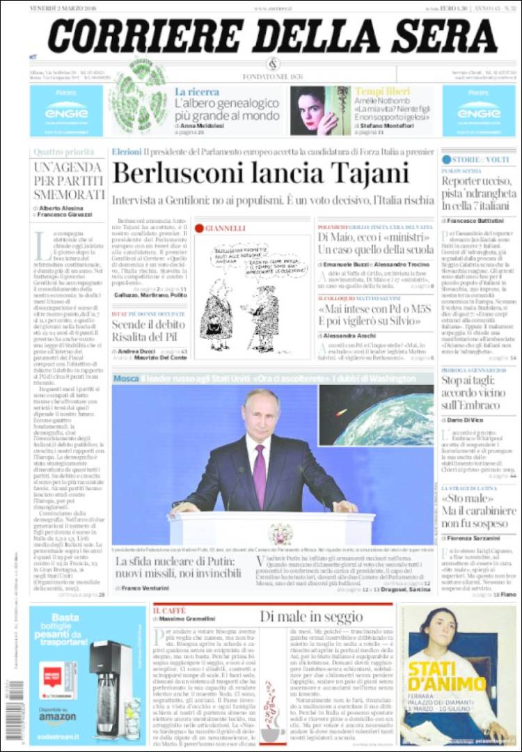 Ανασκόπηση διεθνούς Τύπου 02.03.2018
