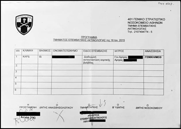 Επέμβαση TAVI σε ασθενή με πλαστογραφία επίσημου εγγράφου!