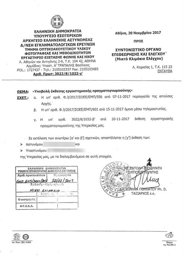 Εκθετος ο Αδ. Γεωργιάδης, όπως διαπιστώνει και η ΕΛ.ΑΣ.
