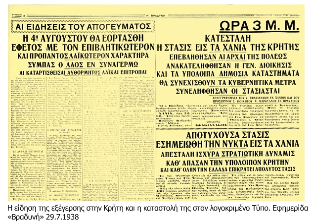 Η ένοπλη εξέγερση των Χανίων κατά της δικτατορίας Μεταξά