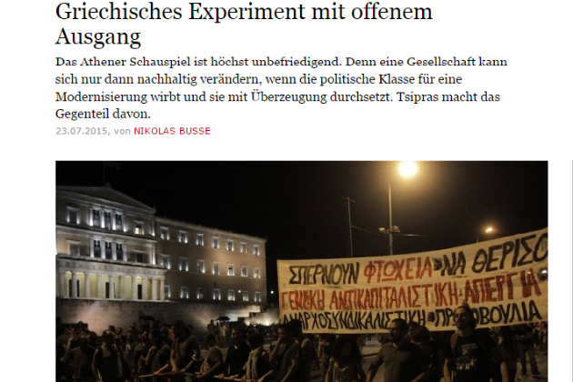 FAZ: Το ελληνικό πείραμα έχει αμφίβολο αποτέλεσμα