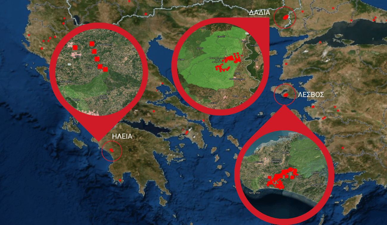 Πολυήμερη «μάχη» με τις φλόγες – Τα μέτωπα σε Έβρο, Λέσβο, Ηλεία και Γρεβενά