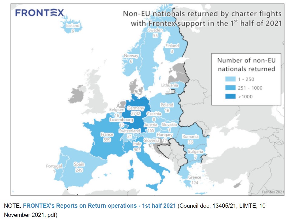 Ρεκόρ απελάσεων προσφύγων από τη Frontex το 2021