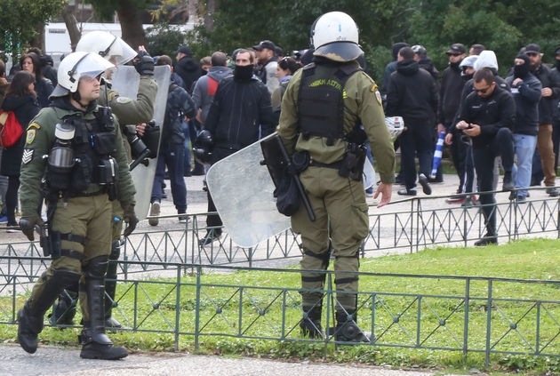 Η ναζιστική συμμορία στο συλλαλητήριο υπό τον αρχηγό της