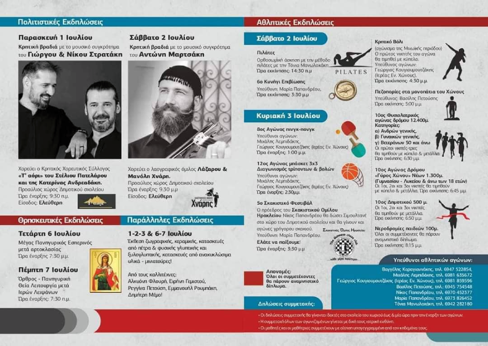 Οι Αγιοκυριακάτικες εκδηλώσεις επιστρέφουν στο Χώνος Μυλοποτάμου