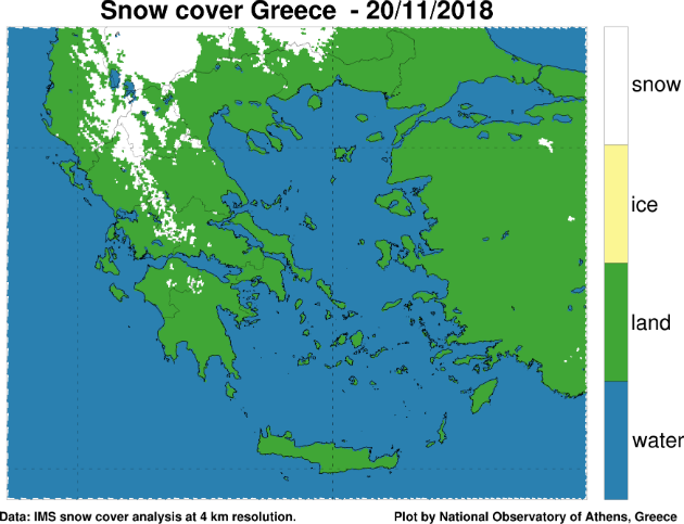 Δορυφορική εκτίμηση χιονοκάλυψης στην Ελλάδα