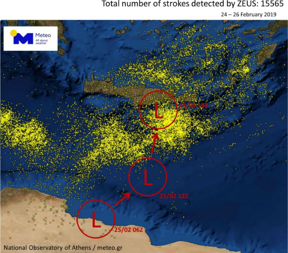 Κρήτη: Έβρεχε για 41 ώρες – 15.500 κεραυνοί σε τρεις ημέρες