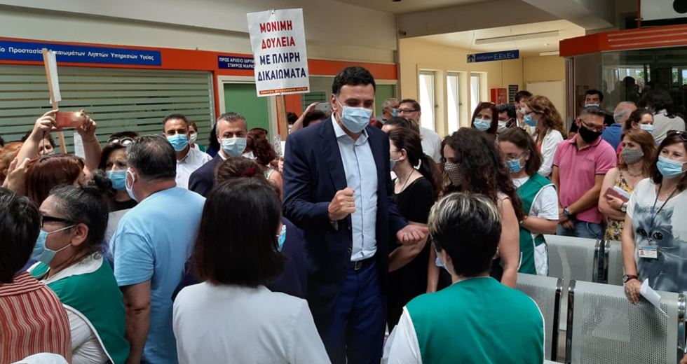 Στην Κρήτη ο Κικίλιας, στους δρόμους οι εργαζόμενοι στην Υγεία