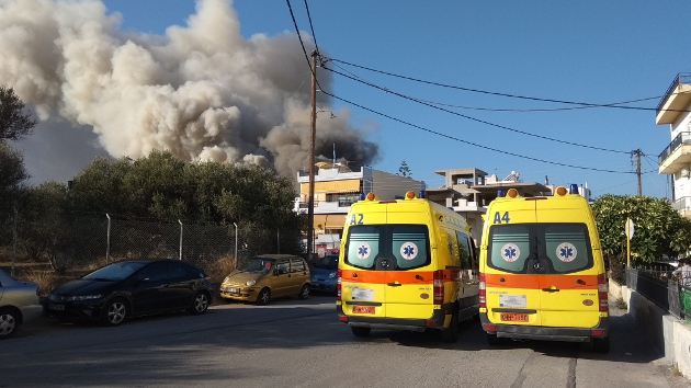 Έσβησε η φωτιά στις εστίες του Πανεπιστημίου Κρήτης στην Κνωσό
