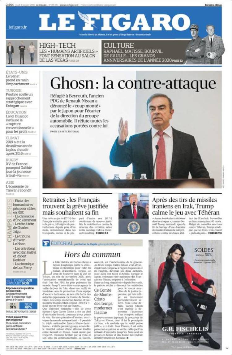 Ανασκόπηση διεθνούς Τύπου 9.1.2020