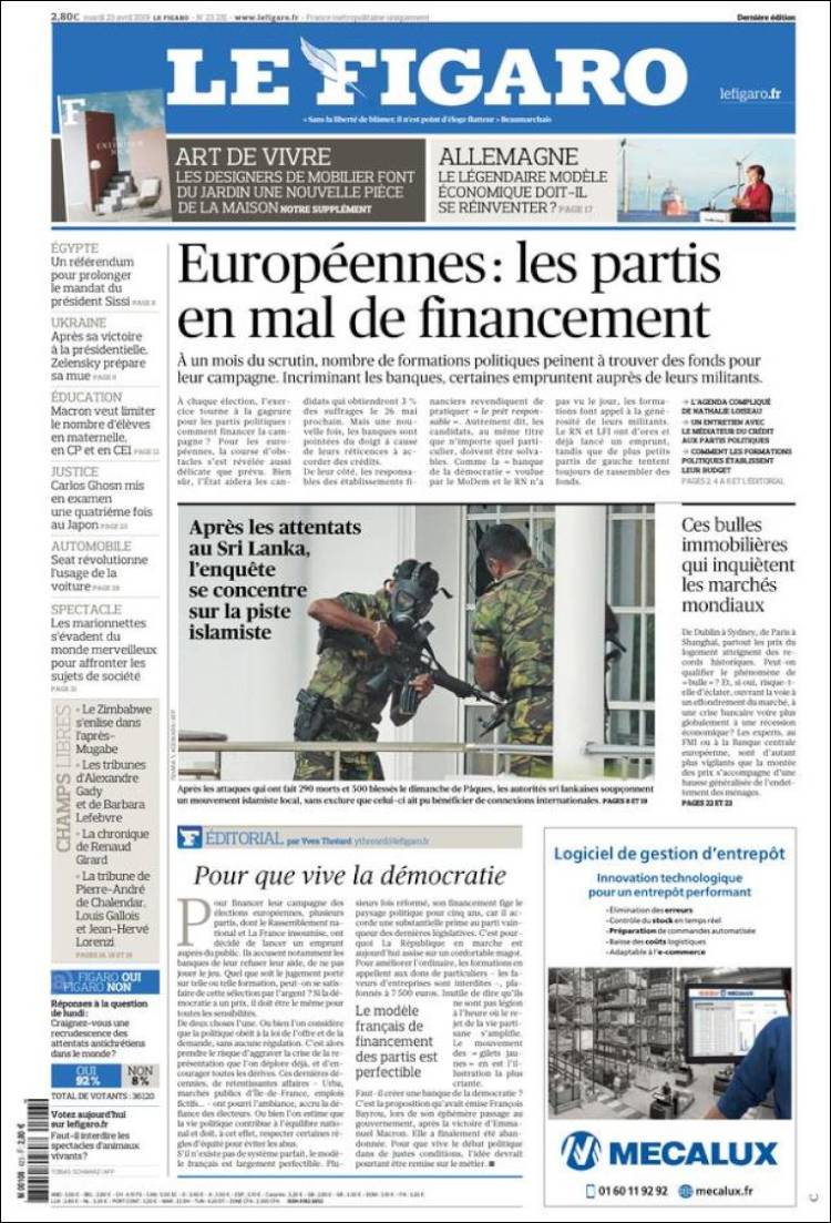 Ανασκόπηση διεθνούς Τύπου 23.4.2019