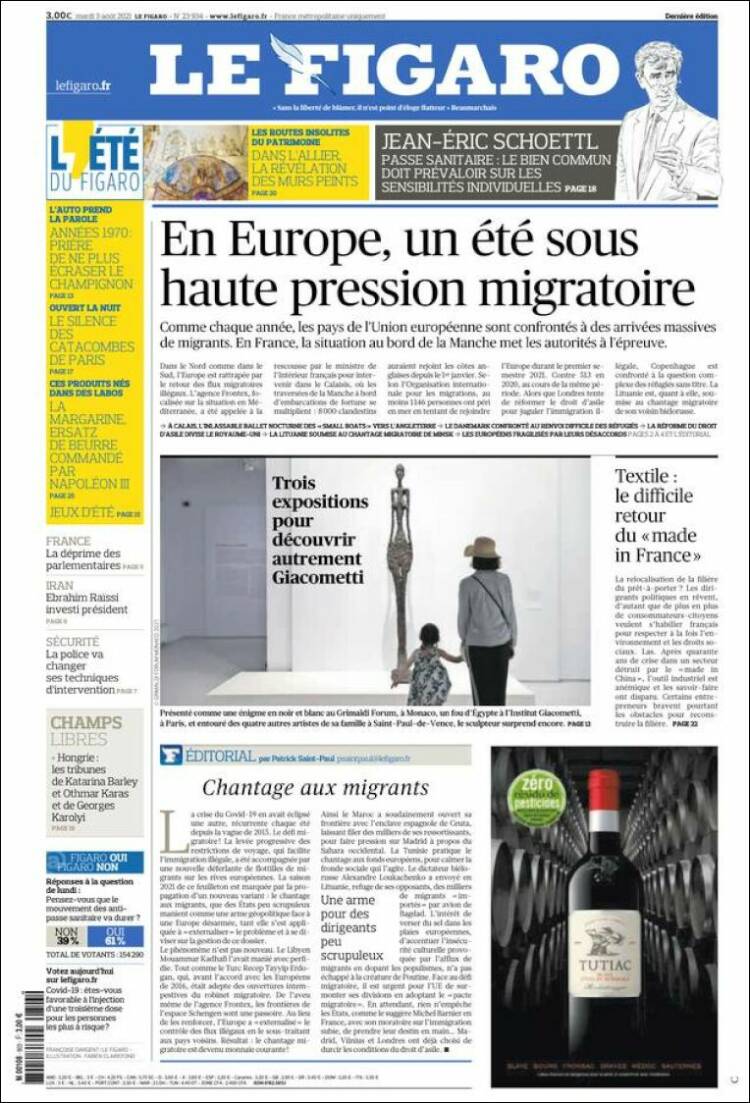 Ανασκόπηση διεθνούς Τύπου 3.8.2021