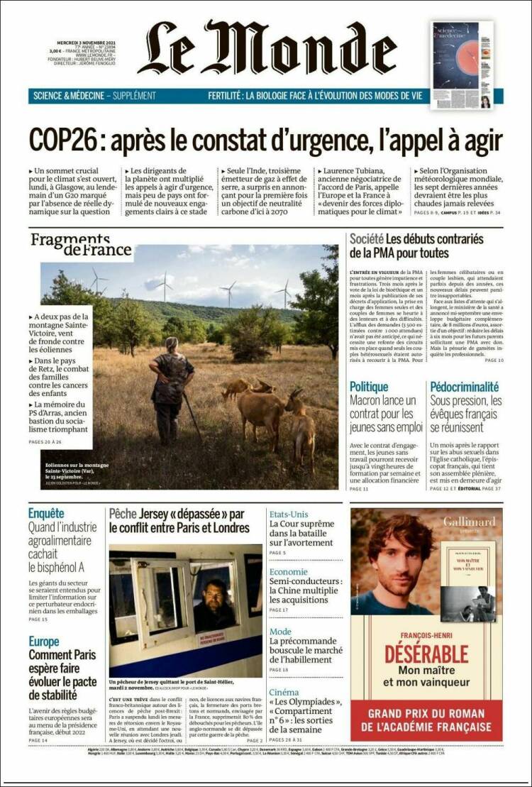 Ανασκόπηση διεθνούς Τύπου – 3.11.2021