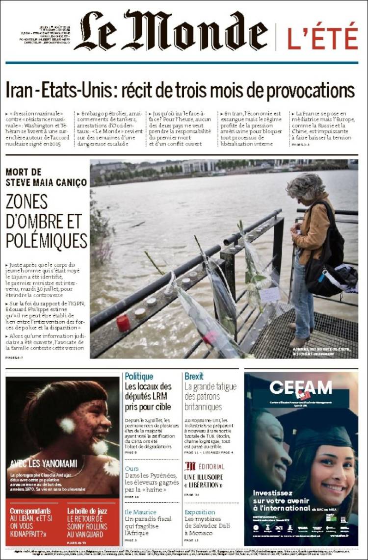 Ανασκόπηση διεθνούς Τύπου 1.8.2019