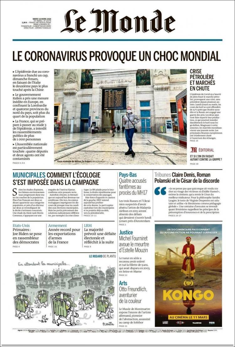Ανασκόπηση διεθνούς Τύπου 10.3.2020