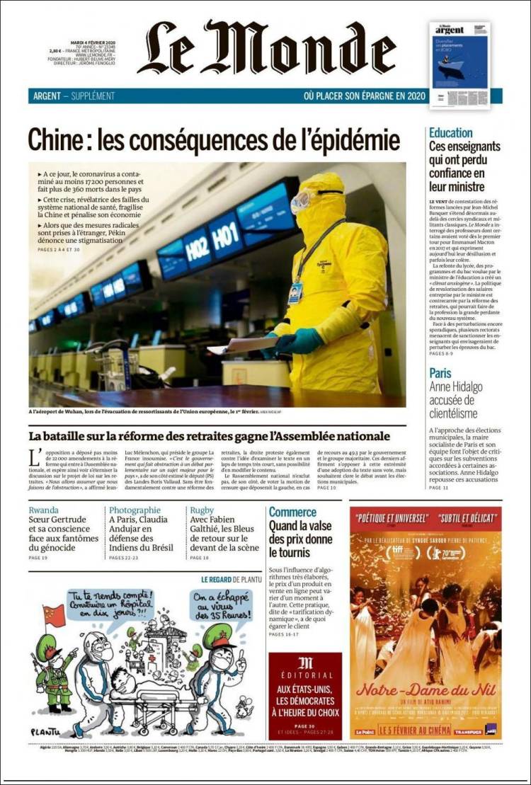 Ανασκόπηση διεθνούς Τύπου 4.2.2020