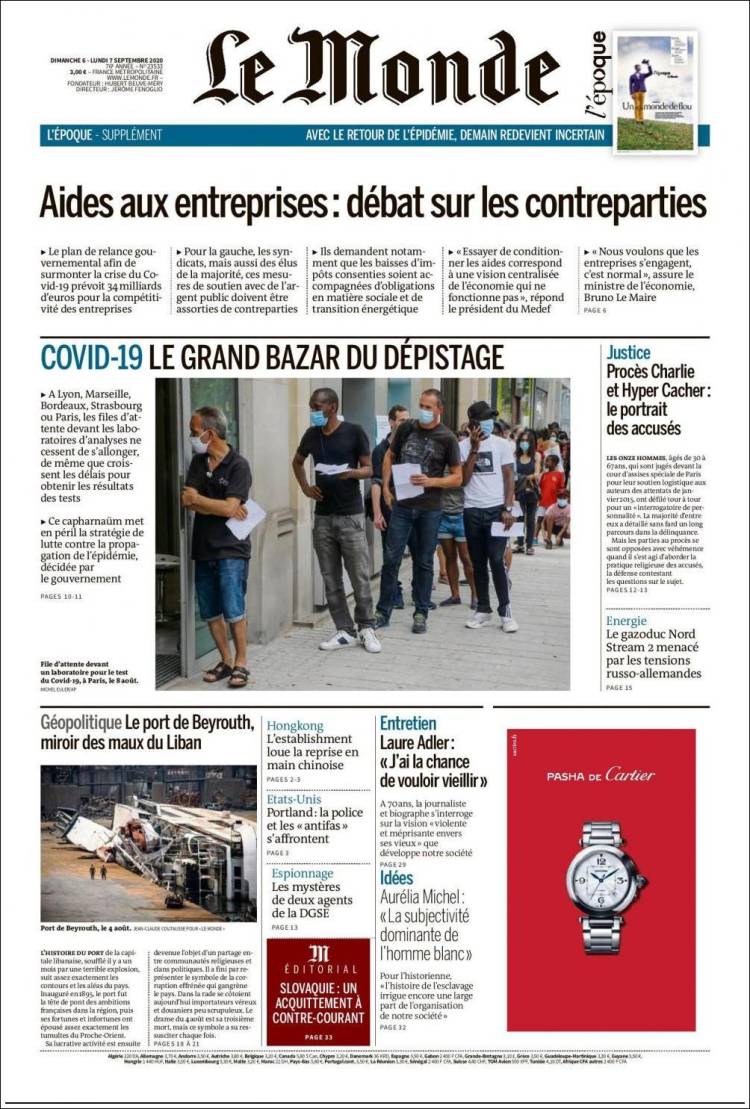 Ανασκόπηση διεθνούς Τύπου 7.9.2020