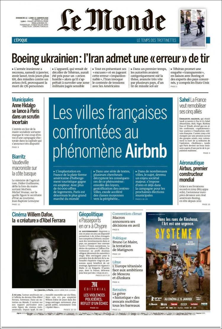 Ανασκόπηση διεθνούς Τύπου 13.01.2020