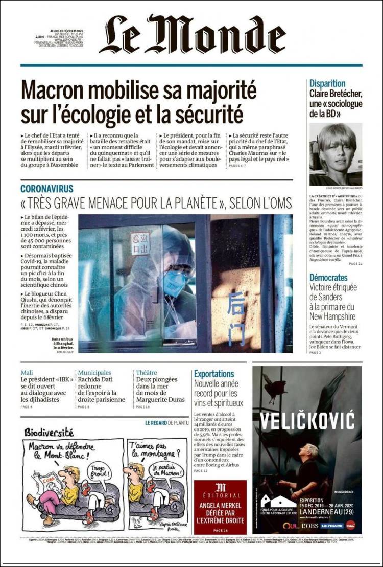 Ανασκόπηση διεθνούς Τύπου 13.02.2020