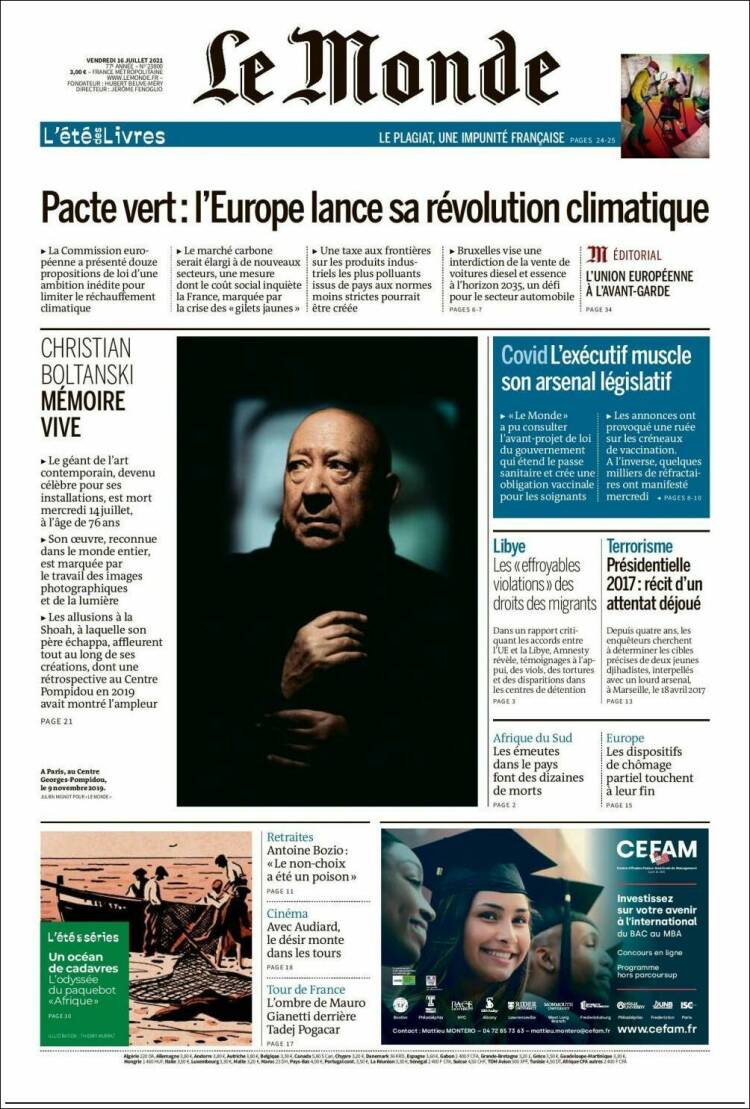 Ανασκόπηση διεθνούς Τύπου 16.7.2021