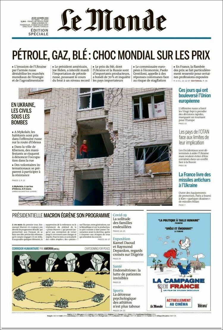 Ανασκόπηση διεθνούς Τύπου 10.3.2022