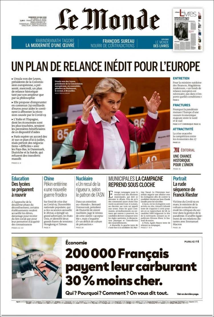 Ανασκόπηση διεθνούς Τύπου 29.5.2020