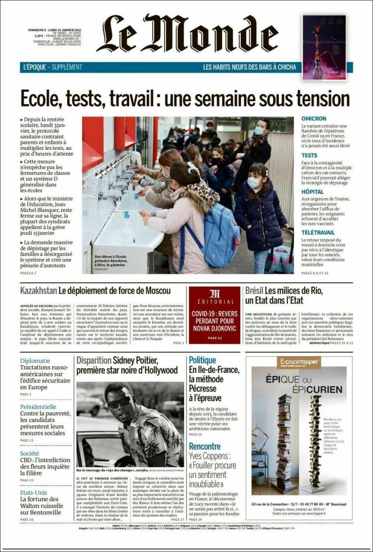 Ανασκόπηση διεθνούς Τύπου – 10.1.2022