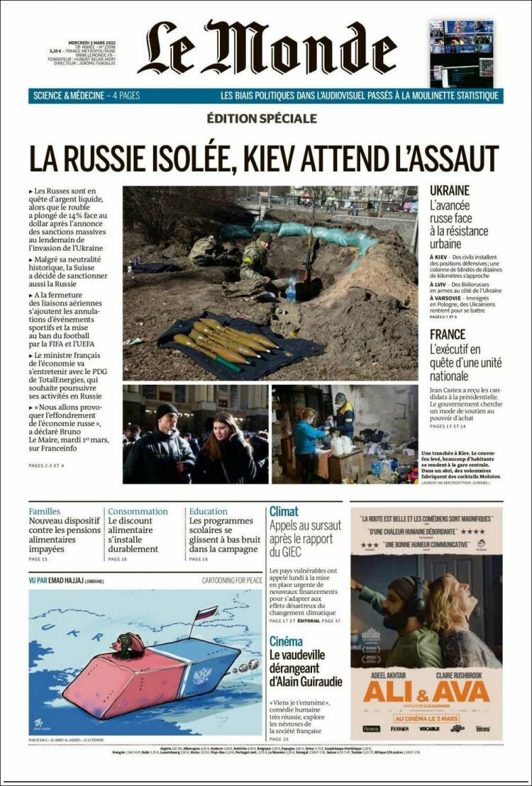 Ανασκόπηση διεθνούς Τύπου 2.3.2022