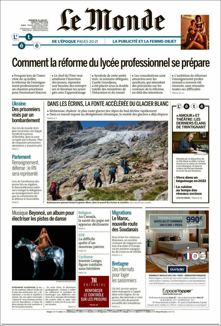 Ανασκόπηση διεθνούς Τύπου 1.8.2022