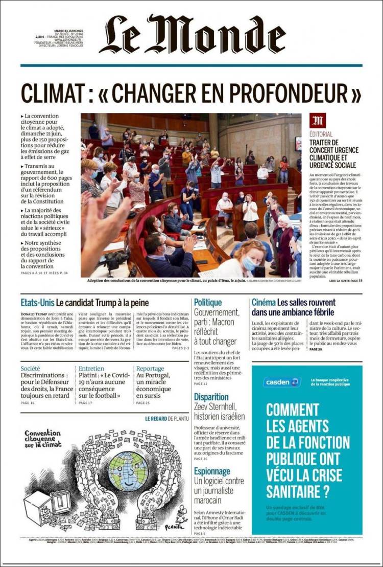Ανασκόπηση διεθνούς Τύπου 23.6.2020