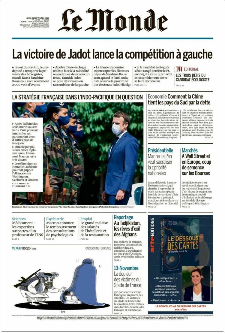 Ανασκόπηση διεθνούς Τύπου 30.9.2021