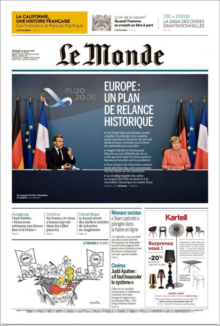 Ανασκόπηση διεθνούς Τύπου 22.07.2020