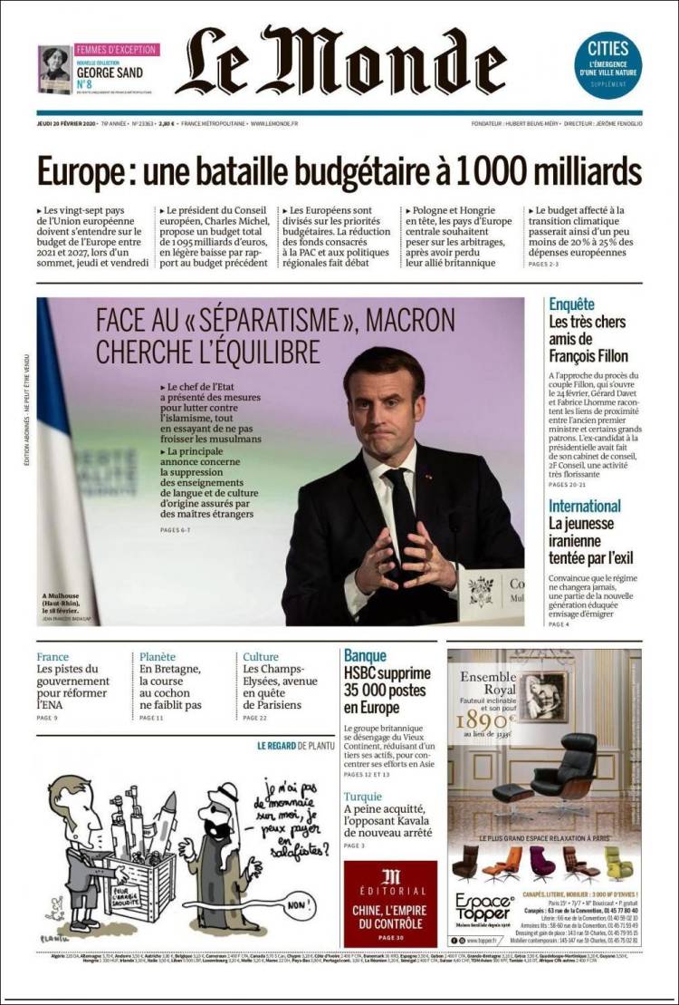 Ανασκόπηση διεθνούς Τύπου 20.2.2020