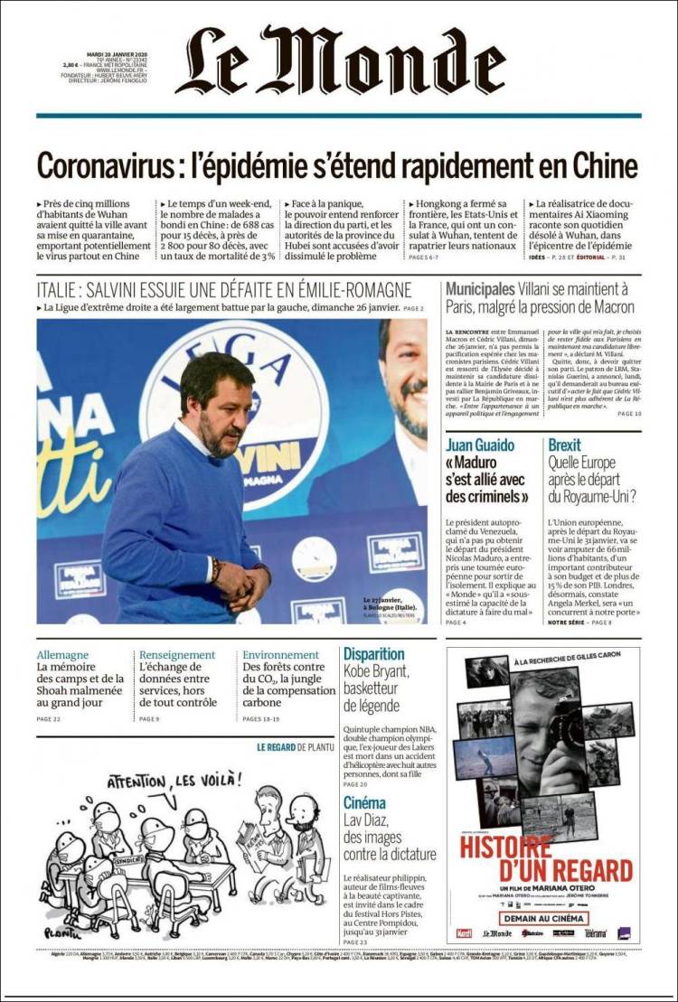 Ανασκόπηση διεθνούς Τύπου 28.1.2020