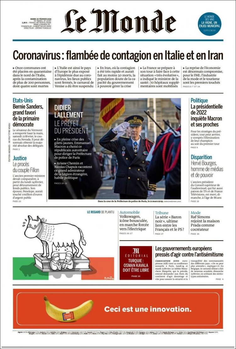 Ανασκόπηση διεθνούς Τύπου 25.2.2020