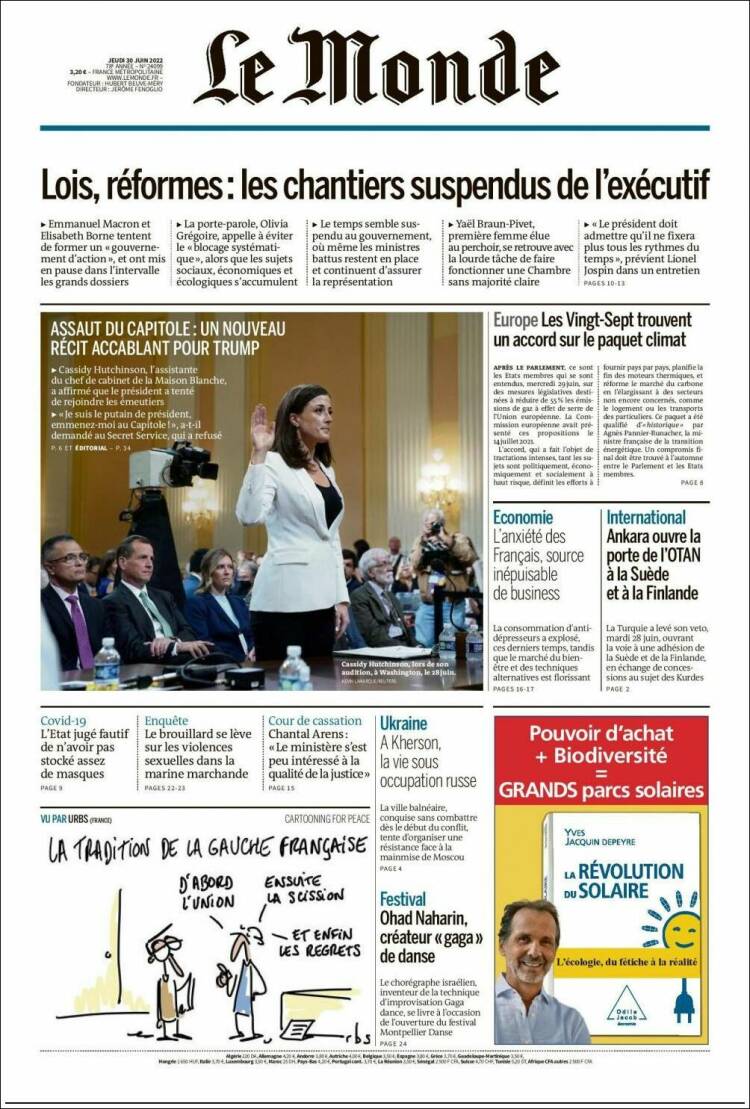 Ανασκόπηση διεθνούς Τύπου 30.6.2022