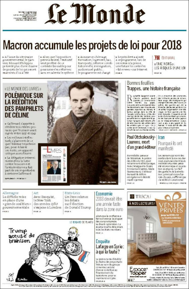 Ανασκόπηση διεθνούς Τύπου – 05.01.2018