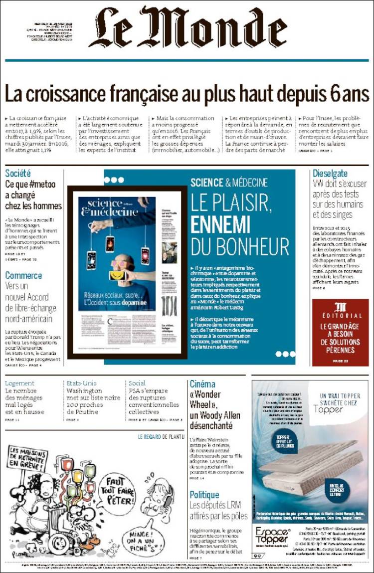Ανασκόπηση διεθνούς Τύπου 31.01.2018