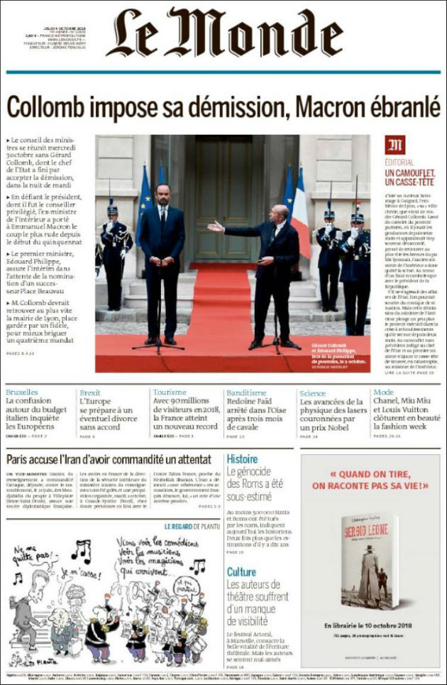 Ανασκόπηση Διεθνούς Τύπου 4.10.2018
