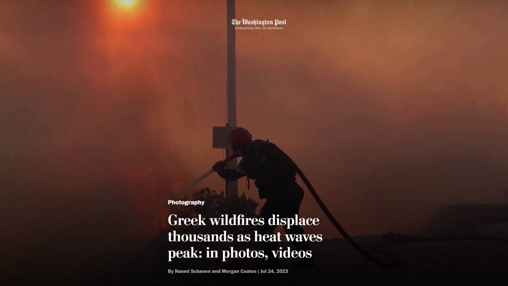 Η πύρινη λαίλαπα μέσα από τον φακό των διεθνών ΜΜΕ