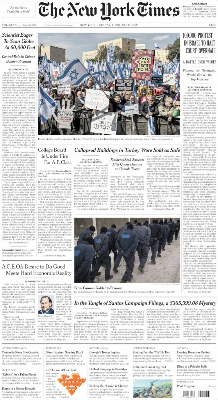 Ανασκόπηση ξένου τύπου 14.2.2023