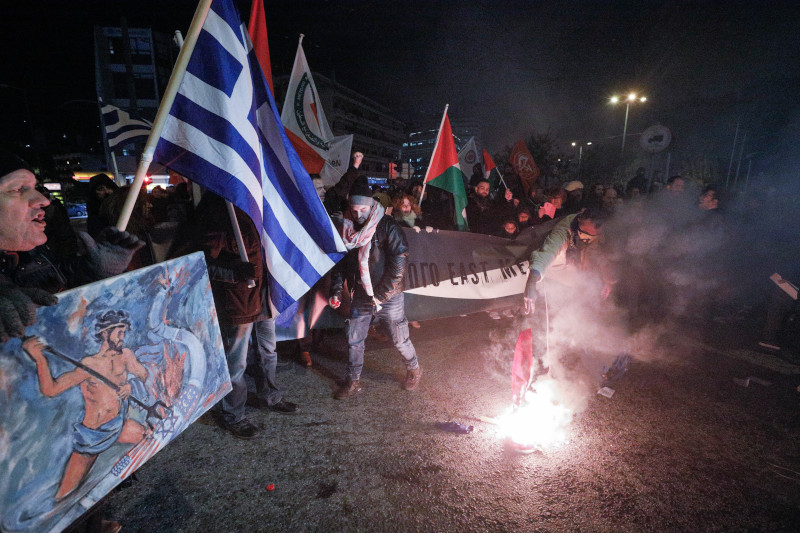 Διαμαρτυρία κατά Νετανιάχου και EastMed έξω από την πρεσβεία του Ισραήλ