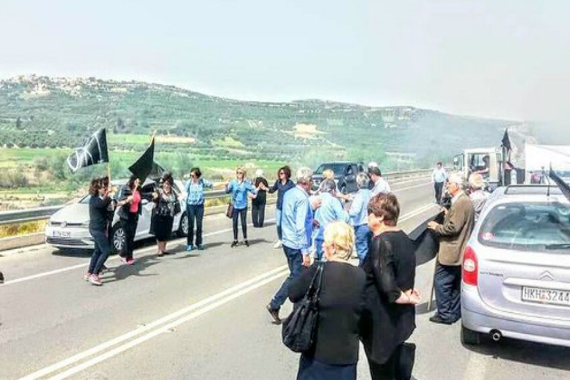 Μηχανοκίνητη πορεία ενάντια στο αεροδρόμιο Καστελίου