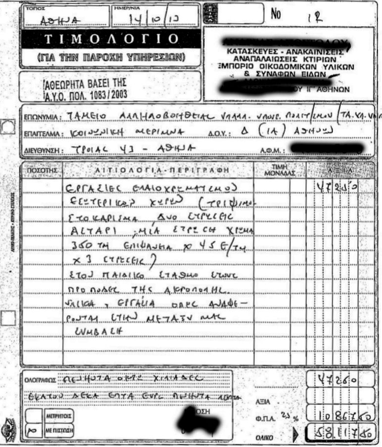 171.000€ δημόσιου χρήματος για έναν ελαιοχρωματισμό τοίχου!