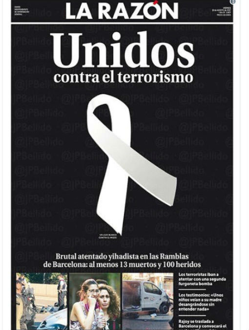 Πρωτοσέλιδο στο διεθνή Τύπο το χτύπημα στη Βαρκελώνη