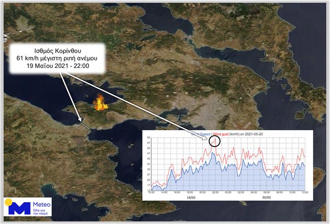 Μέχρι την Ικαρία έφτασαν καπνοί και στάχτες από τον Σχίνο στο Λουτράκι