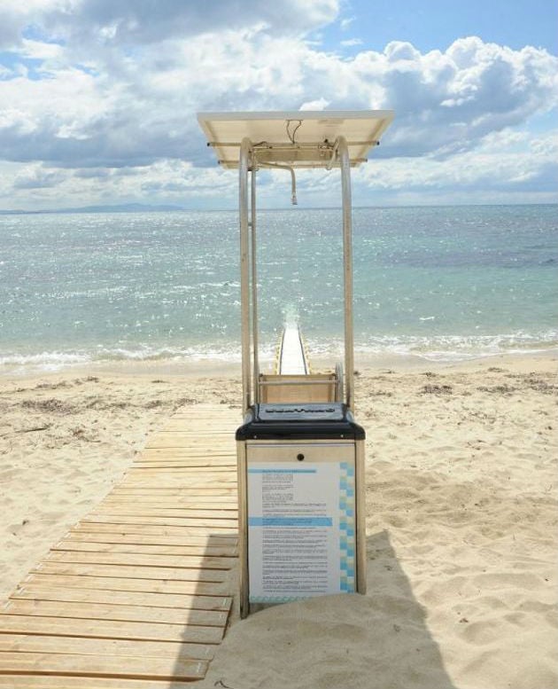 Αλυσίδα πρόσβασης από την παραλία στη θάλασσα